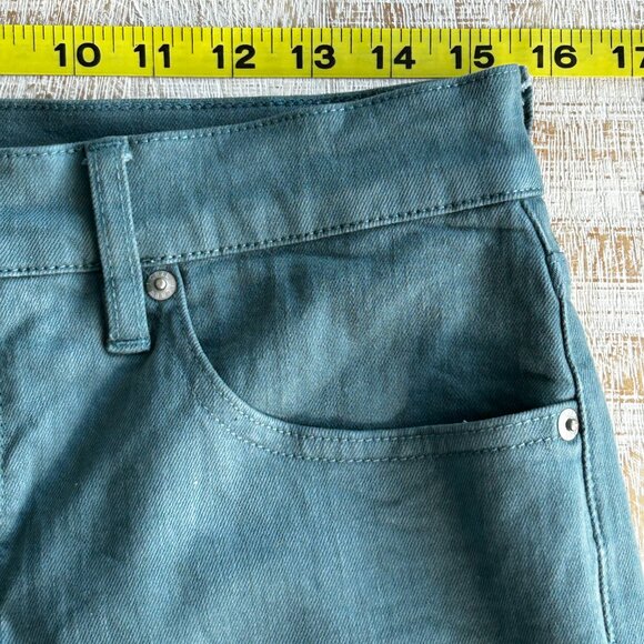 J. Crew Classic Straight Slate Green Teal Raw Hems Jeans size 29P - Picture 6 of 9